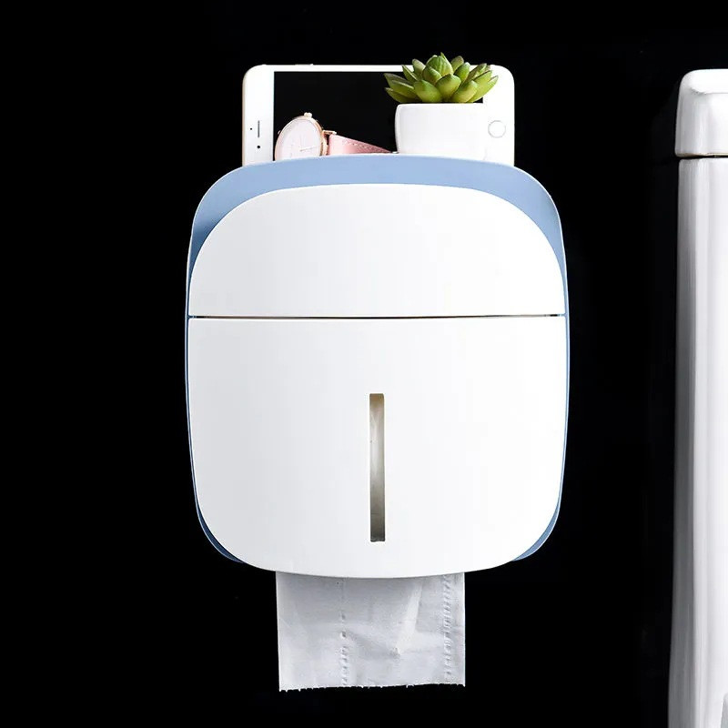 Dvoslojna kutija za maramice Zidna ladica Stalak za pohranu Gornji držač za mobilni telefon Kućna kupaonica Vodootporna rola papirnatih maramica
