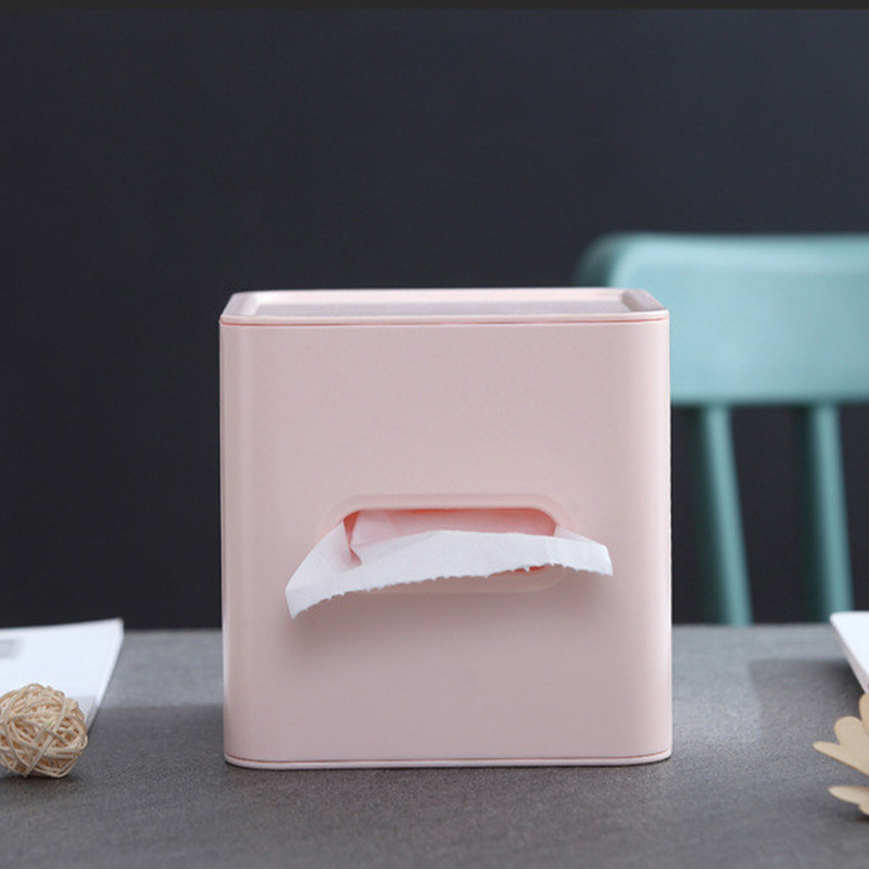 Kvadrātveida tualetes papīra kaste vienkrāsains vannas istabas plastmasas glabāšanas futrālis Noņemams rullopapīra turētājs virtuves salvešu organizatoru futrālis