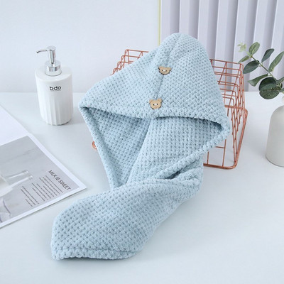 1kom Podebljana rešetka od ananasa Koraljnog flisa Kapa za sušenje kose Umotana marama Brzo sušeći ručnik Ženska kupaonska oprema