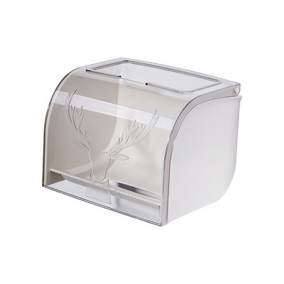 Caurspīdīga salvešu kastīte pie sienas stiprināma plastmasas ūdensnecaurlaidīga tualetes rullīša papīra turētājs vannas istabas virtuves salvešu kastītes uzglabāšanas piederumi