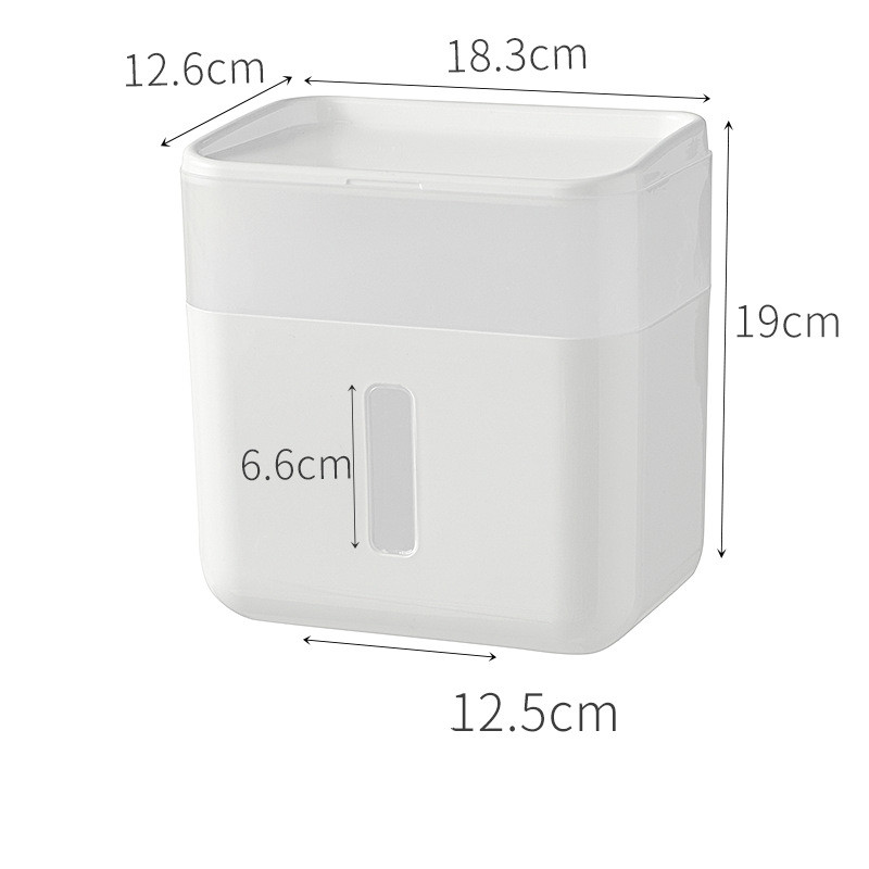 Daudzfunkcionāla saliekama 2 slāņu salvešu kaste, pie sienas stiprināma ūdensnecaurlaidīga uzglabāšanas kaste tualetes rullīša papīra turētājs Vannas istabas organizatora futrālis