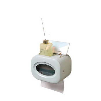 Водоустойчива кутия за кърпички Монтиран на стена Подвижен държач за тоалетна ролка Горно съхранение Кутии за органайзер за кърпички Аксесоари