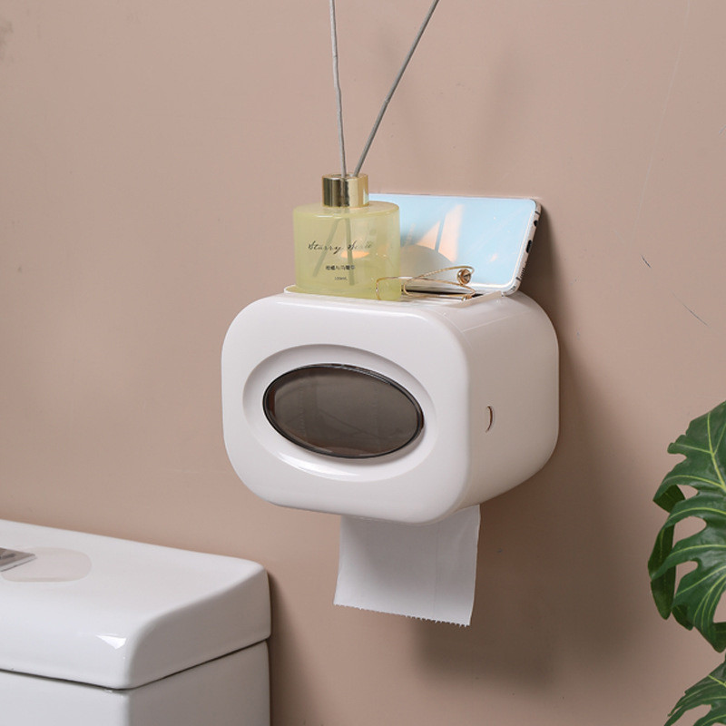 Vodootporna kutija za papirne maramice Zidni odvojivi držač za toaletnu rolu papira Kutije za organiziranje papirnatih maramica na vrhu za pohranu Pribor