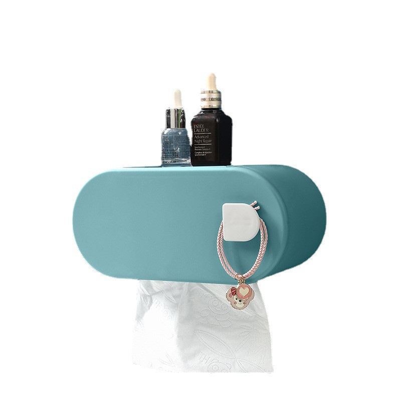 Pie sienas stiprināma radošā salvešu kastīte ar āķa augšējo mobilā tālruņa turētāju Vannas istabas daudzfunkciju ūdensnecaurlaidīgs tualetes rullīša papīra turētājs