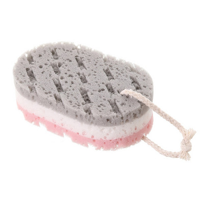 Kolmevärviline käsnvannipall Soft Shower Rub Kvaliteetne kiirvahutav massaažihari kogu keha koorimiseks Vannitarvikud