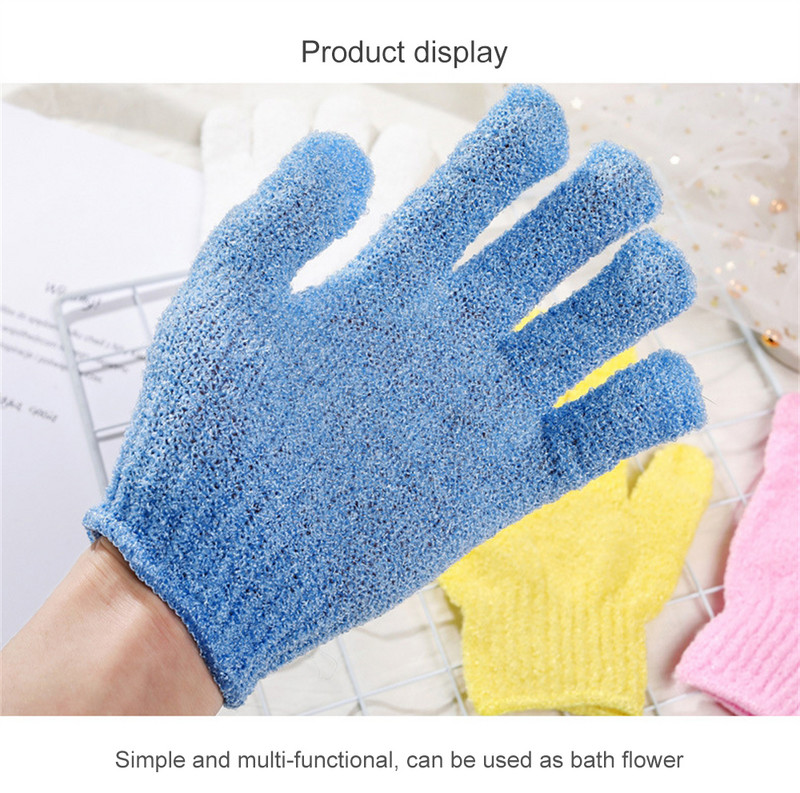 Pieci pirksti vannas cimdi Mājsaimniecības dušas dvieļu skrubis Ķermeņa mazgāšanas skrubis cimdi Vannas sūklis Spa dušas ādai mitrinošas SPA putas