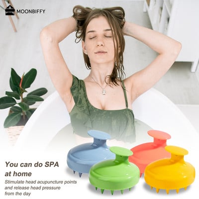 Scalp Brush Stress Relief Shower Hair Growth Stimulator Massager Scrubber Γυναικείο μασάζ Απολεπιστικό Οικιακά Ροζ Γόμα Μαλλιών