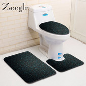 Zeegle 3PCS Set prostirki za kupanje Kućno postolje Tepih Poklopac Navlaka za WC školjku Poliesterski protuklizni tepih za tuširanje Vodoupijajući Podni otirač
