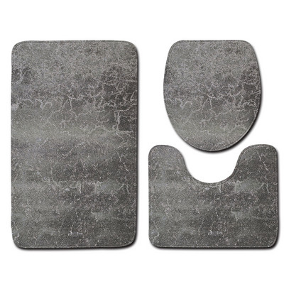 Zeegle 3PCS Set prostirki za kupanje Kućno postolje Tepih Poklopac Navlaka za WC školjku Poliesterski protuklizni tepih za tuširanje Vodoupijajući Podni otirač