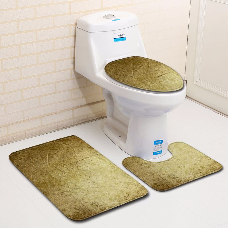 Zeegle 3PCS Set prostirki za kupanje Kućno postolje Tepih Poklopac Navlaka za WC školjku Poliesterski protuklizni tepih za tuširanje Vodoupijajući Podni otirač