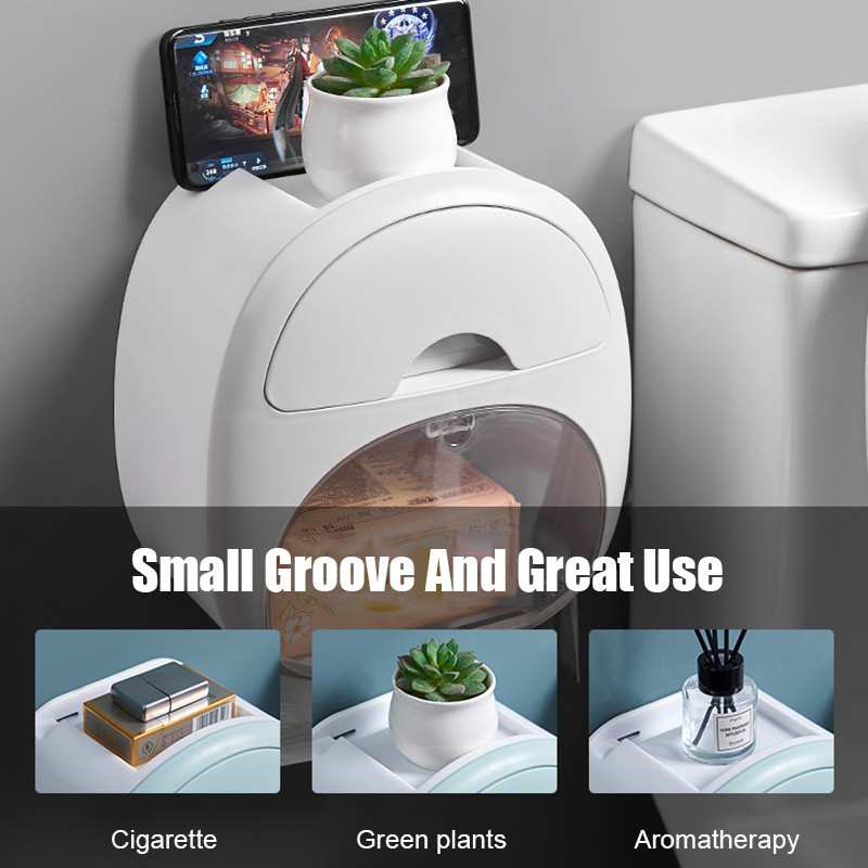 Pie sienas stiprināma vannas istaba lielas ietilpības uzglabāšanas kaste bez perforatora papīra ruļļa atvilktne Atkritumu maiss Sadzīves preces Vannas istabas piederumi