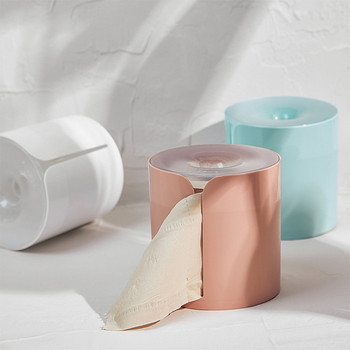 Държач за хартия Творческа водоустойчива цилиндрична тоалетна домакинска всекидневна баня монтирана на стена пластмасова кутия за хартия на руло 4 цвята