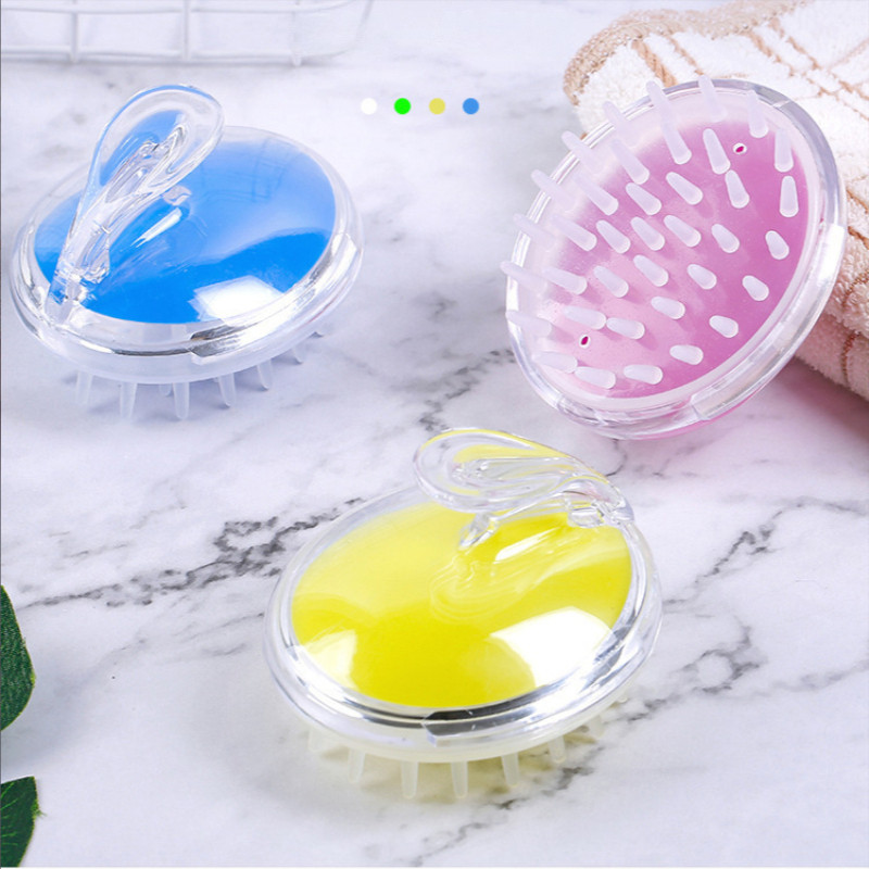 Matu šampūns skrubis Matu ķemme Vannas dušas suka Galvas ādas masētājs Šampūna birste mīksta silikona galvas galvas masētāja ķemme