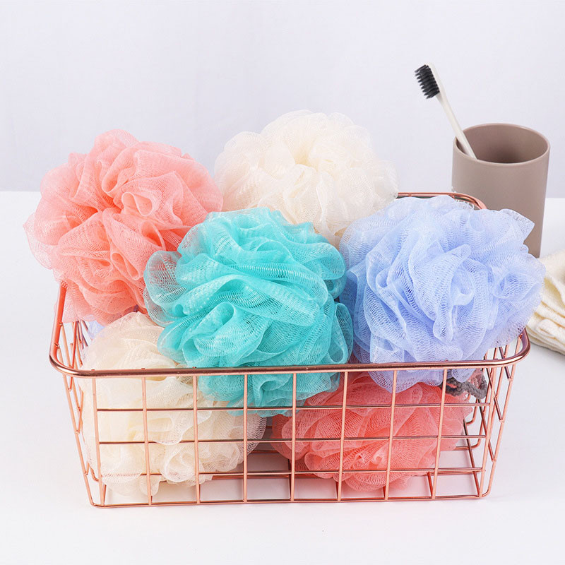 1Pc Tīkla dušas bumba Krāsainas putojošas vannas bumbiņas Sūklis pīlings skruberis ķermeņa ādas tīrīšanai vannas istabas piederumiem