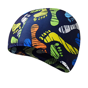 Нови еластични шапки за плуване Възрастни Водоустойчива защита на ушите Дълга коса Спорт Летен басейн Шапка за къпане Силиконова гумена шапка за плуване