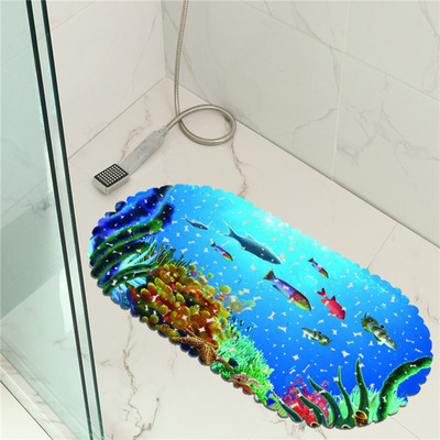 Bezmaksas piegāde 35x70cm Ocean World PVC pretslīdes duša Vannas istabas paklājiņš dušas paliktnis Tapete Banheiro Antiderrapante Tappetino Doccia