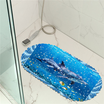 Bezmaksas piegāde 35x70cm Ocean World PVC pretslīdes duša Vannas istabas paklājiņš dušas paliktnis Tapete Banheiro Antiderrapante Tappetino Doccia