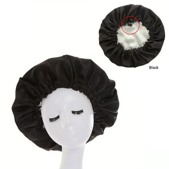 Ново сатенено боне за коса за сън Невидима плоска имитация на копринена кръгла грижа за косата Дамска шапка за церемония Шапка с копчета за регулиране