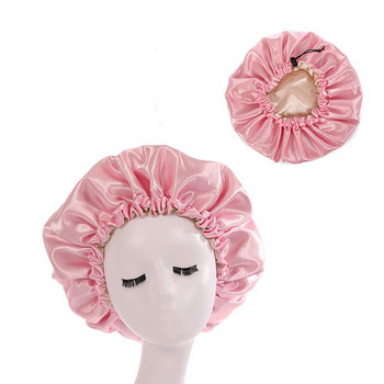 Ново сатенено боне за коса за сън Невидима плоска имитация на копринена кръгла грижа за косата Дамска шапка за церемония Шапка с копчета за регулиране
