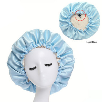 Νέο σατέν καπό μαλλιών για ύπνο αόρατο επίπεδο απομίμηση μεταξιού στρογγυλό γυναικείο καπέλο κεφαλής Τελετή προσαρμογής καπέλο με κουμπιά