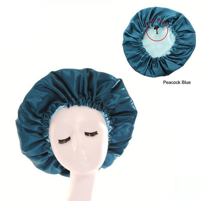 Jauns satīna matu pārsegs gulēšanai, neredzams plakans imitācijas zīda apaļais matu kopšana sieviešu galvassegu ceremonijas regulēšanas pogas cepure