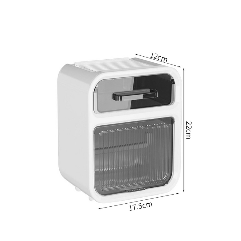 Sienas stiprinājuma tualetes papīra turētāja kaste, plastmasas ūdensnecaurlaidīga rullopapīra uzglabāšanas plaukts virtuves vannas istabas audu organizatora plaukti