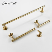 Šlifuoto aukso vonios aksesuarų rinkinys 4 dalių techninės įrangos rinkinys, montuojamas ant sienos tualetinio popieriaus ritinėlio laikiklis lentyna rankšluosčių laikiklis, chalato kabykla