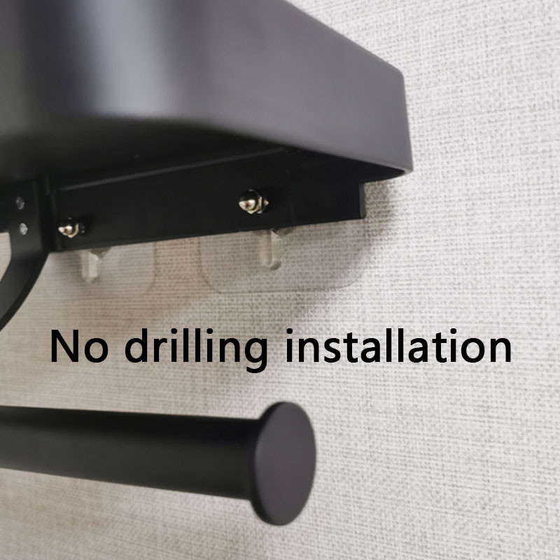 Bez nagiem pelēks tualetes papīra turētājs, alumīnija pie sienas stiprināms tualetes papīra ruļļa turētājs Vannas istabas piederumi WC dekori uzglabāšanas plaukts