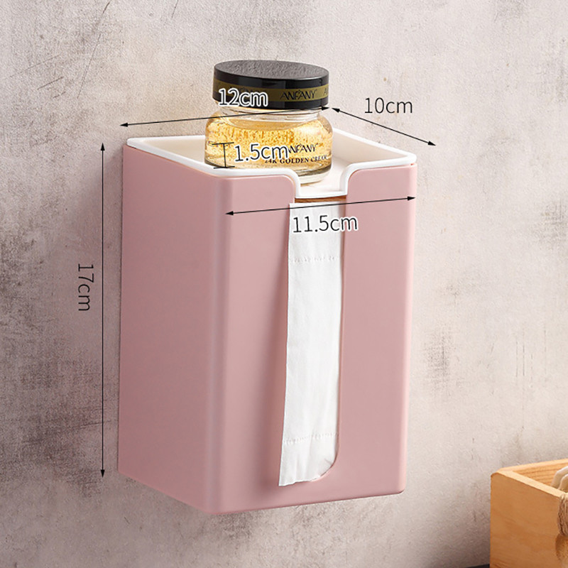 Kuhinjska kutija za pohranjivanje papira Plastična zidna višenamjenska polica za papirnate ručnike Restoran Kupaonica Slobodno bušenje Držač maramica