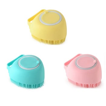 Сърцевидна четка за баня Pet Spa Massage Comb Мек силикон Cats Shower Hair Grooming Cmob Cleaning Tool