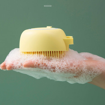 Сърцевидна четка за баня Pet Spa Massage Comb Мек силикон Cats Shower Hair Grooming Cmob Cleaning Tool