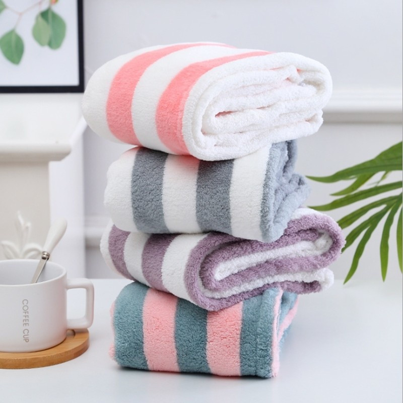 VEHHE Vecāku un bērnu Magic mikrošķiedras dušas cepure Ātri uzsūc ūdeni sausiem matiem Cepure svītraina dušas mīksta turbāna svītraina dvielis