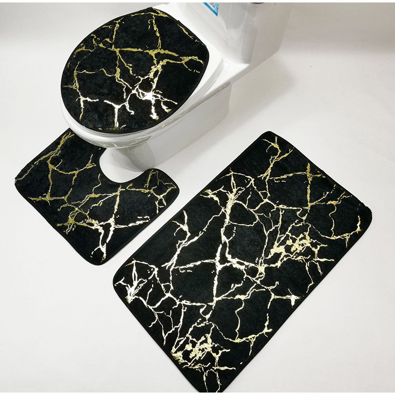 3 vnt. rinkinys Flanelinis kilimas Vonios grindys Tualeto juostelių spausdinimas Neslysta, Dėvėjimui atsparūs kilimėliai Vonios Dušo Kilimėliai Tualeto Kilimėlis