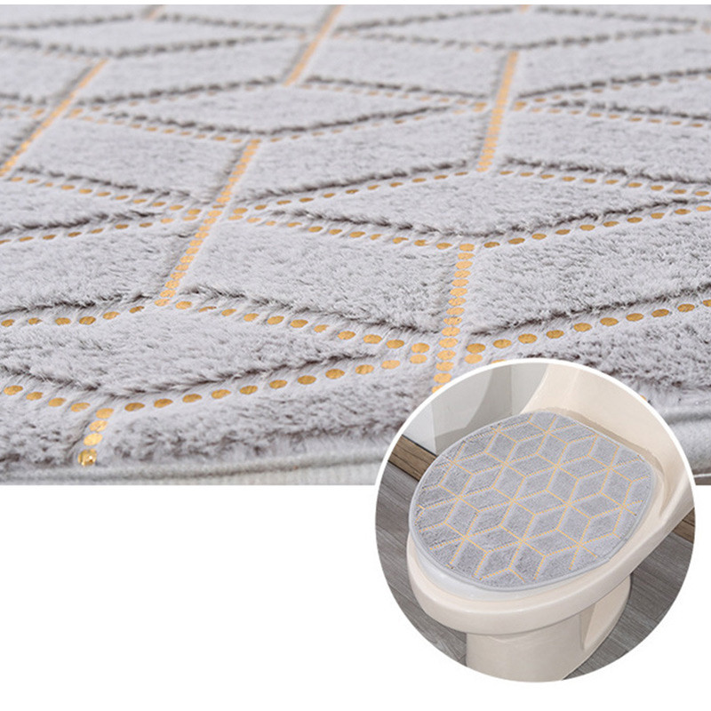 3 vnt. rinkinys Flanelinis kilimas Vonios grindys Tualeto juostelių spausdinimas Neslysta, Dėvėjimui atsparūs kilimėliai Vonios Dušo Kilimėliai Tualeto Kilimėlis