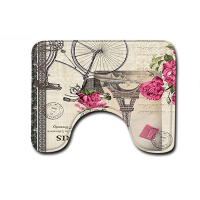 Rietumu stila tualetes paklājs Videi draudzīgs vannas istabas paklājs paklājs Tower Scenic U vannas paklājiņš Toillete sēdekļa paklājiņš mājas dekorēšanai