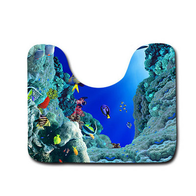 Rietumu stila tualetes paklājs Videi draudzīgs vannas istabas paklājs paklājs Tower Scenic U vannas paklājiņš Toillete sēdekļa paklājiņš mājas dekorēšanai