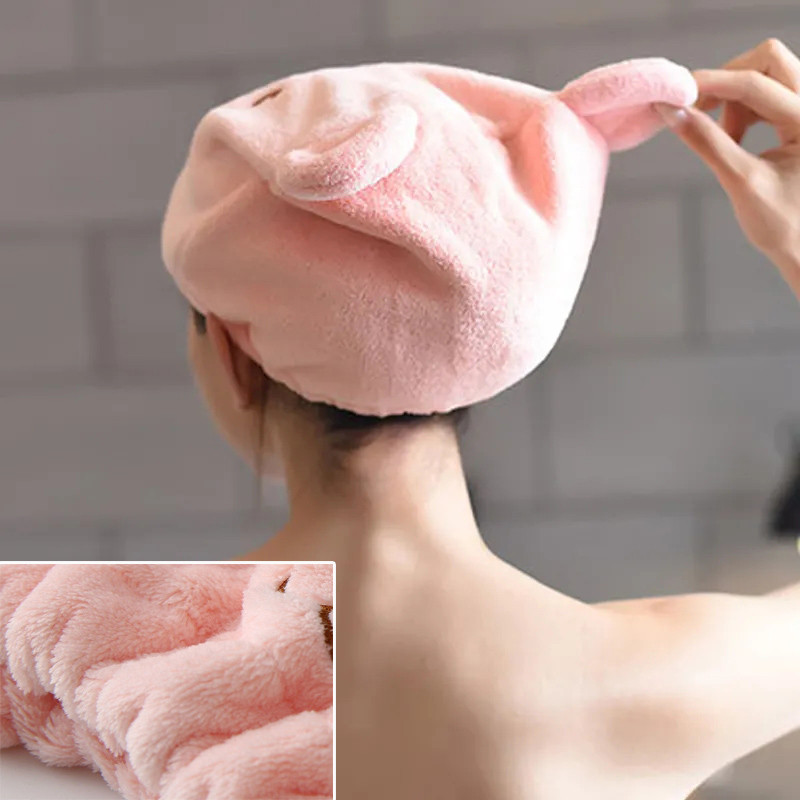 Unisex koraļļu vilnas dušas cepure Ātri žūstošs vannas dvielis Mīksts dušas turbāna galvas apvalks peldēšanās rīki dušas vāciņš vannas istabas piederumi