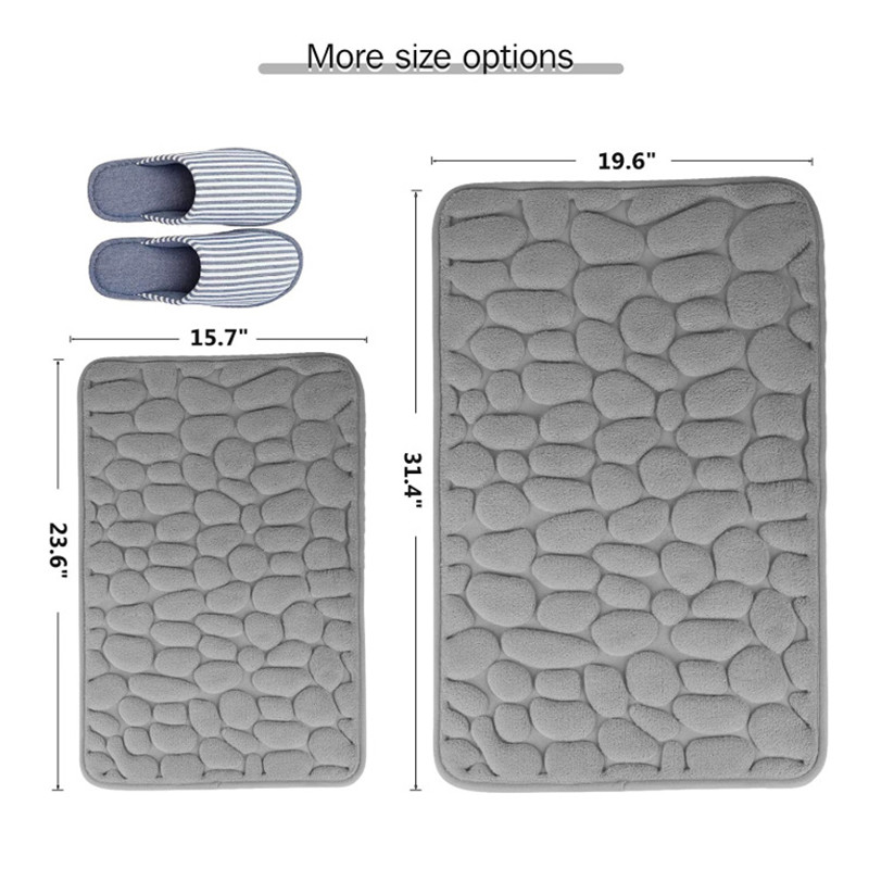 Bruģakmens reljefs vannas paklājiņš Vannas istabai Neslīdoši paklāji izlietnē Vannas sānu grīda Paklājs dušas istabas durvju paklājiņš Memory Foam Pad