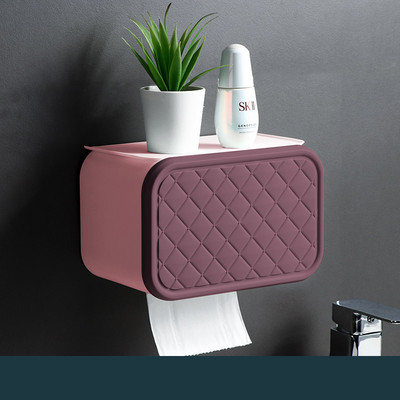 Tualetes papīra turētājs ar plauktu, pašlīmējošs vannas istabas piederumiem WC salvešu kaste pie sienas stiprināms ruļļa paplāte radošais dozators Sākums