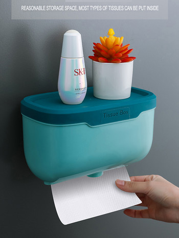 Βάση τοίχου Βάση χαρτιού τουαλέτας Αδιάβροχο κουτί μαντηλάκια Κιβώτιο κινητών τηλεφώνων Ράφι αποθήκευσης Ράφι Tissue Roll Paper Tube για μπάνιο