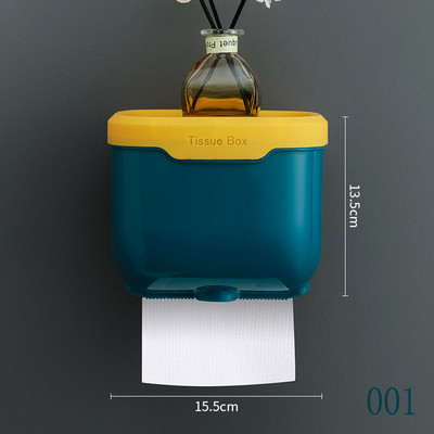 Sienas stiprinājums Toliet papīra turētājs ūdensnecaurlaidīgs kastes salvešu kaste mobilā tālruņa uzglabāšanas plaukts, salvešu rullīšu papīra caurule vannas istabai