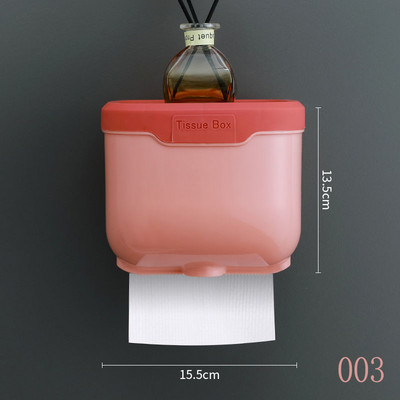 Sienas stiprinājums Toliet papīra turētājs ūdensnecaurlaidīgs kastes salvešu kaste mobilā tālruņa uzglabāšanas plaukts, salvešu rullīšu papīra caurule vannas istabai