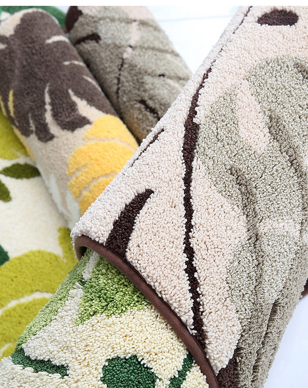 Kvalitatīvs pretslīdošs grīdas paklājs, jauns lapu raksts, mīksts vannas istabas paklājiņš mājas dekorēšanai, absorbējošs guļamistabas priekšnams vannas paklājs tualetes paklājs 1 gab.