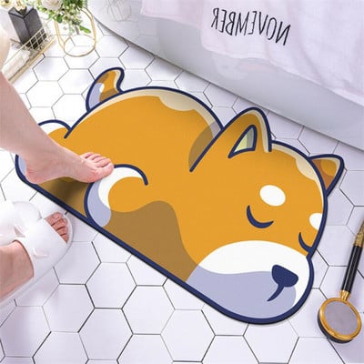 Γρήγορο στέγνωμα Cute Cat Dog Panda Super Absorbent Mat Bath Αντιολισθητικό Χαλάκι Δερμάτινο Πατάκι δαπέδου Χαλί τουαλέτας Home Χαλάκι μπάνιου Χαλί μπάνιου