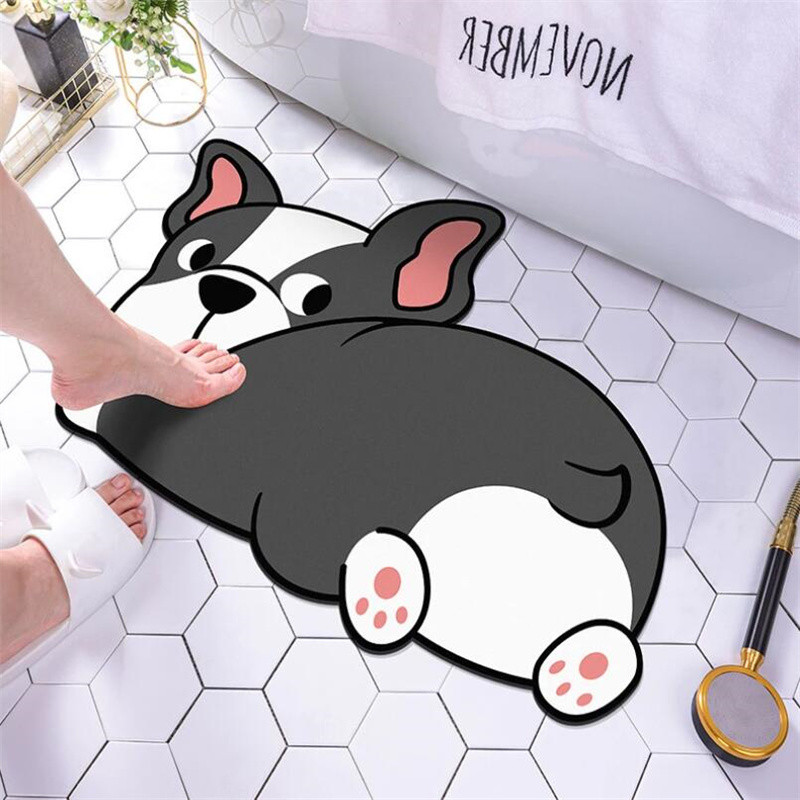 Γρήγορο στέγνωμα Cute Cat Dog Panda Super Absorbent Mat Bath Αντιολισθητικό Χαλάκι Δερμάτινο Πατάκι δαπέδου Χαλί τουαλέτας Home Χαλάκι μπάνιου Χαλί μπάνιου