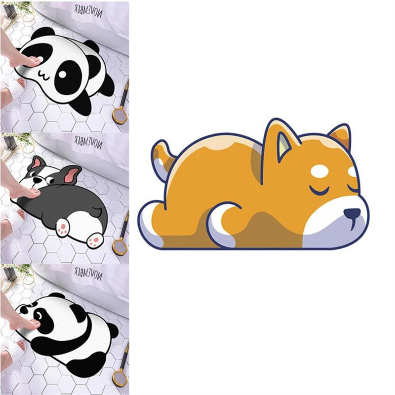 Γρήγορο στέγνωμα Cute Cat Dog Panda Super Absorbent Mat Bath Αντιολισθητικό Χαλάκι Δερμάτινο Πατάκι δαπέδου Χαλί τουαλέτας Home Χαλάκι μπάνιου Χαλί μπάνιου