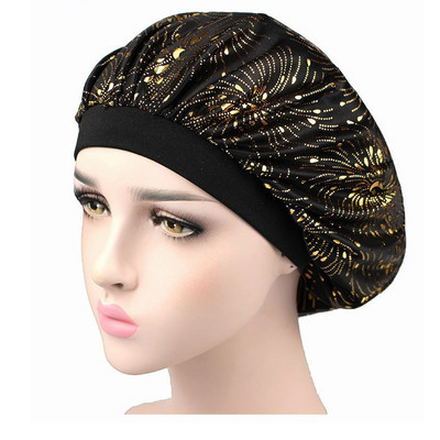 Vruća imitacija svile Noćna kapa širokog oboda u boji leoparda s vrpcom Okrugla kapa Kapa za tuširanje Frizerski šešir