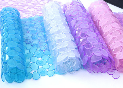 Bruģakmens stila neslīdoši vannas paklājiņi Kājslauķis Vannas istabas paklājiņi vannas istabai Neslīdoši PVC paklājiņi Zili, zaļi, violeti, balti 65*35cm