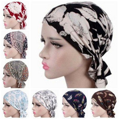 Muslim Stretch Turban Hat Chemo Cap Hair Loss Women Wrap Hijab Cap Head Scarf  Headwrap Hairband Women Muslim Hijab Headscarf