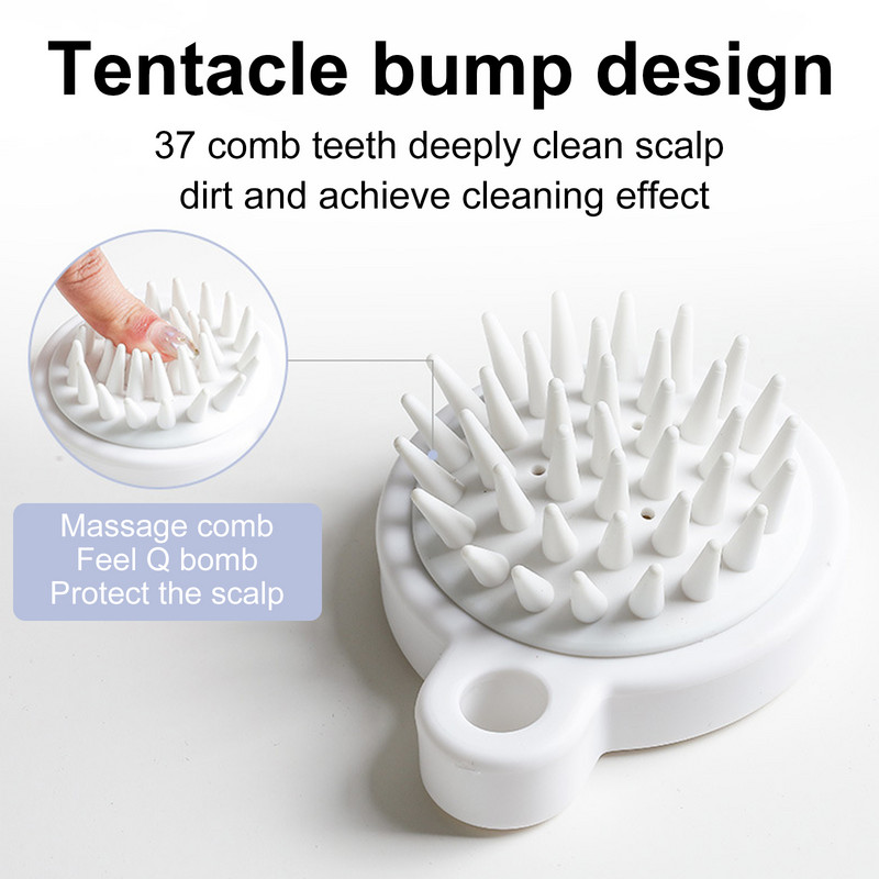 Silikona galvas korpuss, lai mazgātu tīru matu masāžas šampūnu masāžas ķemmes vannas masāžas birste Galvas ādas masāžas birste Matu otu šampūns